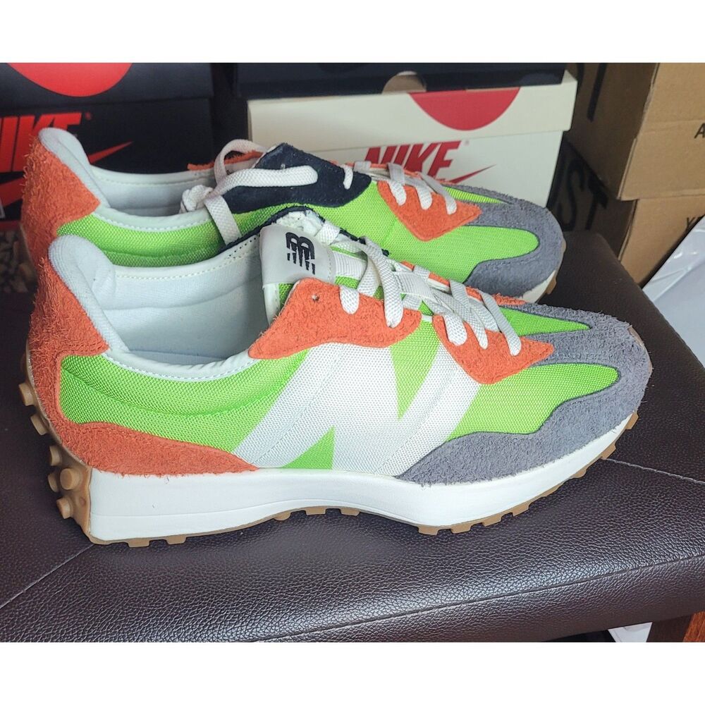 New Balance 327 MS327SFA Green Orange Gray Men's Size 10 Lifestyle Shoes New - Picture 2 of 7